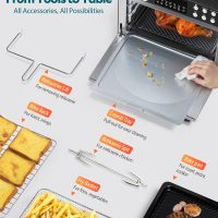 28QT Air Fryer Toaster Oven Combo, Large 12-in-1 Convection Countertop Oven with Next-Gen HeatWave Convection, 3-Layer Cooking, Rotisserie for Chicken, Fits 11" Pizza, Full Accessories, Sparkle Black - Image 5