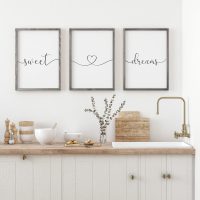 Set of 3 Framed Farmhouse Sweet Dreams Sign 11x14” Above Bed Wall Decor for Bedroom Decor Wall Art Wood Signs (11"x14", Gray) - Image 9