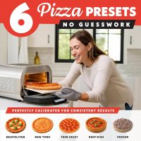 Gourmia Indoor Pizza Oven Air Fryer Toaster – 1800W Countertop Multi-Cooker with Pizza Stone, Digital Controls & 6 Presets, Stainless Steel - Image 2