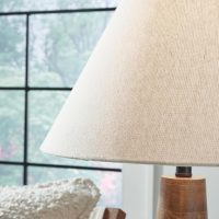 Signature Design by Ashley Danset Contemporary Wood Table Lamp with 3-Way Switch, Light Brown - Image 6