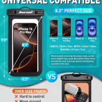 Hiearcool Waterproof Phone Pouch, Waterproof Phone Case for iPhone 16 15 14 13 Pro Max, IPX8 Cellphone Dry Bag Beach Cruise Ship Essentials 2Pack-8.3" - Image 2