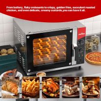 CROSSON 68L Half-Size Convection Oven,4-Tier Commercial Toaster oven w/Front Glass Door,4 set of Trays&Wire Racks,60 Minutes Timer and Interior Light, 120V/1800W Countertop Conventional Oven - Image 3