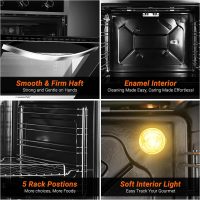 AMZCHEF 24" Single Wall Oven, 2.65 Cu.ft. Built-in Electric Wall Oven with 5 Cooking Functions, 360° ROTATING ROTISSERIE, 2200W, Mechanical Knobs Control, Timer, Stainless Steel Wall Oven for Kitchen - Image 8