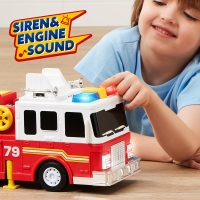JOYIN Extra Large Fire Truck Toys for Boys Girls with 33-inch Ladder, Lights, Realistic Sirens & Button, Big Firetruck Engine for Toddlers 3+, Christmas Birthday Gift - Image 3