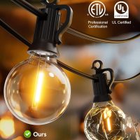 Brightown Outdoor String Lights, 50FT 25 G40 Bulbs Shatterproof Patio Lights, IP65 Waterproof Dimmable Hanging Connectable Globe LED Outdoor Lights for Backyard, Bistro, Porch, Deck, Balcony - Image 7