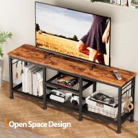 Furologee TV Stand for TVs up to 55 Inch, Entertainment Center with Open Storage Shelves, Media Console Table with Soundbar Shelf for Living Room, Bedroom, Rustic Brown - Image 4