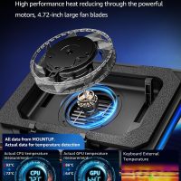 MOUNTUP RGB Laptop Cooling Pad for 13-19 Inch, Max 3500RPM Gaming Laptop Cooler, Cooling Pad Stand with Touch Switch to Control Speed, Laptop Fan Cooling Pad with Powerful 4.72 Inch Turbo Fan - Image 3