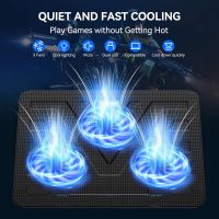 TECKNET Laptop Cooling Pad, Portable Slim Quiet USB Powered Laptop Notebook Cooler Cooling Pad Stand Chill Mat with 3 Blue LED Fans, Fits 12-17 Inches (Black) - Image 3