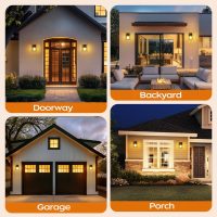 WIHTU Dusk to Dawn Outdoor Lighting Fixtures, Exterior Front Porch Light, Black Sensor Wall Sconce Lamp, Waterproof Wall Lantern, Anti Rust Outside Coach Lights for House, Doorway, Garage - Image 8
