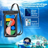 Up to 8.3" 5 Pack Multicolor Universal Waterproof Phone Pouch, Phone Waterproof Case Dry Bag,Protection Level: IP68,Outdoor Sports for Apple iPhone,Samsung,and More,Black,Blue,Pink,Orange,Green - Image 3