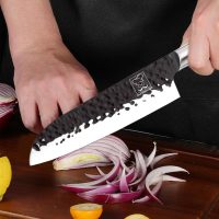 Professional Kitchen Knives High Carbon Stainless Steel Chef Set,3pcs Ultra Sharp Chef's Knife, Santoku Knife、Utility Knife - Image 3