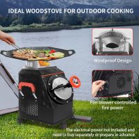Wood Burning Camp Stove, Outdoor Portable Wood Burning Camp Stove, Large Stainless Steel Camping Stove for Outside Cooking Survival Campfire Patio Backyard Gathering 16"L x 13"W x 17"H3 - Image 2
