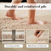 Soft Runner Rugs for Bedroom, Beige 2x6 Area Rugs Fluffy Rug Shaggy Area Rug Carpet, Bedside Rug for Living Room Bedroom Kids Room Home Decor - Image 6