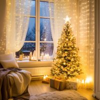 JMEXSUSS 200 LED String Lights Indoor Outdoor Clear Wire, Connectable Warm White Christmas Lights for Bedroom, 66 Ft Twinkle Fairy Classroom Light Plug in for Home Wedding Tree Yard Patio Decor - Image 9
