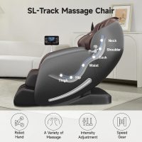 Real Relax 2025 Massage Chair Full Body,Zero Gravity 3D SL-Track Shiatsu Massage Recliner Chair with Heat Body Scan Bluetooth Foot Roller APP Control, Child Lock, Favor-06,Brown - Image 3