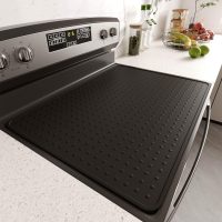 Silicone Stove Top Cover for Electric Stove, Glass Stove Top Cover Protector, Flat Top Range Cover – Double as Dish Drying Mat, Coffee Bar Mat, Kitchen Stove Accessories, 28 x 20 in, Black - Image 2
