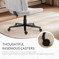 Criss Cross Chair with Wheels, High Back Adjustable Wide Armrest Office Chair, Anti-Grip Fabric Comfort Cushion Modern Style Swivel Computer Task Chairs for Home Vanity Desk Office (Grey) - Image 6