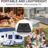 Electric Cooktop, Portable Electric Cooktop 1800W Single Burner Stove with LED Touch Screen, 8 Power & 8 Temperature Levels, Timer, 110V-120V Hot Plate for Home Camping - Image 8