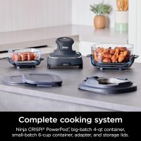 Ninja Crispi 4-in-1 Portable Glass Air Fryer Cooking System, 1500W, 4QT & 6-Cup TempWare Glass Containers with Storage Lids, Microwave, Freezer & Dishwasher Safe, Cyberspace Gray, FN101GY - Image 2