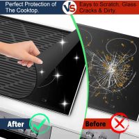 Stove Top Covers for Electric Stove, 28"x20" Premium Heat Resistant Silicone Glass Stove Top Mat, Scratch Proof RV Kitchen Cooktop Protector Mat, Easy to Clean -Black - Image 3