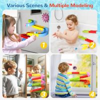 Bath Toys for Kids Ages 3-5 4-8 Toddler Bath Toys 38 PCS Bathtub Shower Toys DIY Water Marble Run Slippery Slide Birthday Gift for 2 3 4 5 6 7 8 Year Old Boys Girls - Image 5