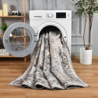 YOH Boho Washable Rug 5x7, Charcoal Gray Vintage Non Slip Area Rug, Distressed Indoor Carpet for Living Room Bedroom Kitchen Office - Image 4