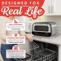 Gourmia Indoor Pizza Oven Air Fryer Toaster – 1800W Countertop Multi-Cooker with Pizza Stone, Digital Controls & 6 Presets, Stainless Steel - Image 7