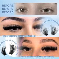 Lash Clusters 160D+260D Eyelash Clusters 12-24mm Long Lash Extension Thick Cluster Eyelash Extensions Volume Strip Mink Lashes Cluster Dramatic Full Salon Look Eyelash by CORUSCATE - Image 4