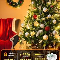 4 Pack 100 LED Fairy Lights Battery Operated with Remote, 33FT Waterproof Twinkle Lights with Timer & 8 Modes, Fairy String Light Outdoor Indoor for Bedroom Classroom DIY Christmas Decor (Warm White) - Image 7