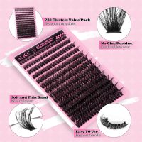 280Pcs Wispy Individual Lashes DIY Eyelash Extensions 8-16MM D-Curly Lash Extensions Lash Clusters 80D Cluster Eyelashes DIY at Home by ALICE - Image 4