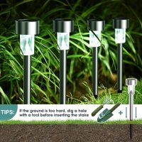 GIGALUMI Solar Lights Outdoor Waterproof,16 Pack Stainless Steel LED Solar Garden Lights for Patio, Lawn, Yard and Landscape(Cold White) - Image 7