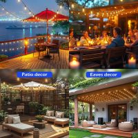 luckystyle 120FT LED Outdoor String Lights with 30+2 Edison Shatterproof Waterproof Bulbs, 2700K Commercial Grade Patio Lights, Heavy Duty Outside Hanging Outdoor Lights for Garden Porch Deck Decor - Image 7