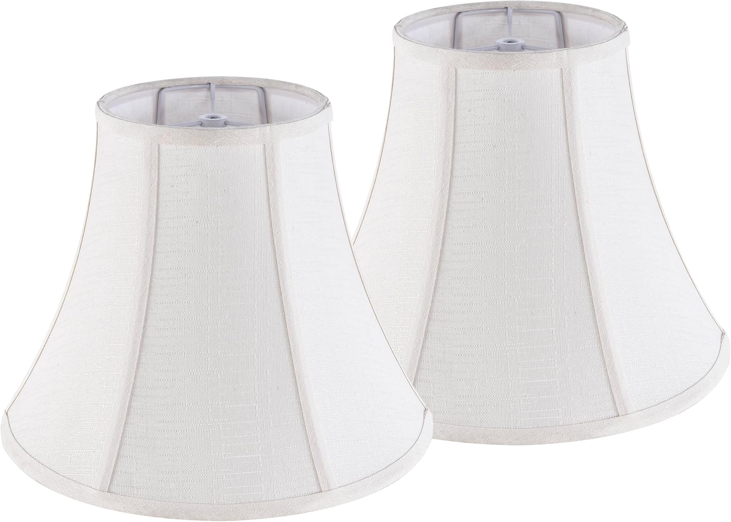 Creme White Bell Lamp Shades Set of 2 Medium Shade 6.7“Top x 13“Bottom x 10“High(Spider) Traditional Lampshade for Table & Bedside Lamp – Replacement Lampshades By JERHOUS
