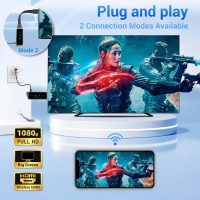 Wireless HDMI Display Dongle Adapter, Portable Transmitter, Streaming Media Video/Audio/File HDMI Wireless Extender from Smartphone,Laptop to HDTV/Monitor/Projector, Support Airplay DLNA Miracast - Image 2