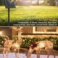 Minetom Solar String Lights for Outside, 33Ft 100 LED Outdoor Solar Fairy Lights, 8 Modes Balcony Lights for Tree Patio Christmas Party Wedding Decor (Warm White) - Image 2