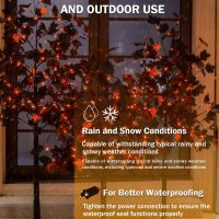6ft Black Maple Halloween Tree with LED Skull Lights & Spiders - Indoor/Outdoor Waterproof Decor - 160 Bulbs, Dimmable Timer, 16ft Cord - Image 4