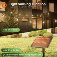 addlon 100FT Solar String Lights Outdoor with Remote, 54 LED Shatterproof Bulbs, Dimmable & Timable, 3 Light Modes, G40 Waterproof Solar String Lights for Outside Backyard Party Decor - Image 9