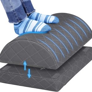 Foot Rest,Desk & Gaming Accessories,Foot Rest for Under Desk at Work,Comfortable Footrest with 2 Adjustable Heights & Removable Cover, Office Desk Accessories（Gray）