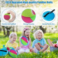 Aywewii Fun Toss and Catch Ball Set Kids Games, Beach Outdoor Backyard Lawn Toys for Kids with 6 Paddles and 3 Balls, Birthday Gift for Age 3-12 Old Boys Girls Kids Adults Family - Image 3