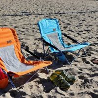 Nice C Adults Low Beach Chair, Sling, Folding, Portable, Concert, Kids, Boat, Sand Chair with Cup Holder & Carry Bag (2 Pack of Blue) - Image 7