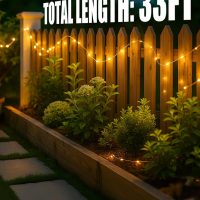 Minetom Solar String Lights for Outside, 33Ft 100 LED Outdoor Solar Fairy Lights, 8 Modes Balcony Lights for Tree Patio Christmas Party Wedding Decor (Warm White) - Image 6