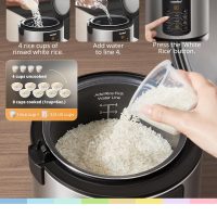 COMFEE' Compact Rice Cooker, 6-in-1 Stainless Steel Multi Cooker, Slow Cooker, Steamer, Saute, and Warmer, 2 QT, 8 Cups Cooked(4 Cups Uncooked), Brown Rice, Quinoa and Oatmeal, 6 One-Touch Programs - Image 4