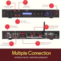 Pyle Bluetooth Home Theater Amplifier - 200 Watts into 5 Channels with Subwoofer Out, Wireless Streaming, USB/SD with MP3 player, RCA Input, FM Radio, LCD Display - PDA7BU - Image 2