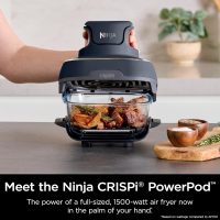Ninja Crispi 4-in-1 Portable Glass Air Fryer Cooking System, 1500W, 4QT & 6-Cup TempWare Glass Containers with Storage Lids, Microwave, Freezer & Dishwasher Safe, Cyberspace Gray, FN101GY - Image 3