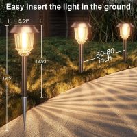 XMCOSY+ Solar Pathway Lights Outdoor - 6 Pack Solar Lights Outdoor Waterproof, 10-40 LM Dimmable Auto On/Off Solar Outdoors Lights Yard Garden Walkway Driveway (Warm White) - Image 8