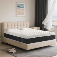 Full Mattresses,Memory Foam Hybrid 10 Inch Full Size Mattress in a Box,Individual Pocket Springs,Full Size Hybrid Mattress,Breathable,Black&White,Pressure Relief. - Image 2