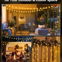 Solar String Lights Outdoor Waterproof, 2 Pack 60 LED 36.5 FT Each, Solar Powered Patio Lights with 8 Lighting Modes for Garden Yard Porch Wedding Party Decor (Warm White) - Image 5