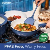 CAROTE 27pcs Ceramic Cookware Set Nonstick, Pots and Pans Set Non stick, Non Toxic Cookware, Dishwasher/Oven Safe, RV/Camping Cookware Set, Pan and Pot with Kitchen Utensils, Navy Blue - Image 7
