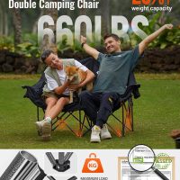 KingCamp Double Camping Chair, Oversized Heavy Duty Loveseat for Adults Portable Folding XL 2 Person Couch Padded Comfortable Two Seat with Cup Holder for Outdoor Lawn Backyard - Image 4
