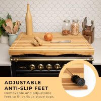 Prosumer's Choice Stovetop Cover Bamboo Cutting Board | Premium, Sustainable, Expands Kitchen Space, Easy to Clean - with Adjustable Legs and Juice Grooves - Large - 29.5"L x 3.5"W x 21"H - Image 5